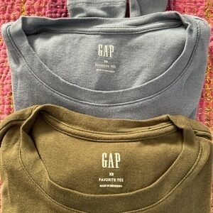 GAP NWOT Long Sleeve Tees in Powder blue and Olive